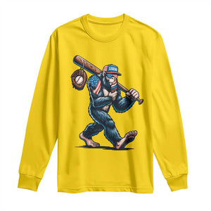 Funny Bigfoot Baseball Long Sleeve Shirt Sasquatch American Flag Ice Cream TS14 Daisy Print Your Wear