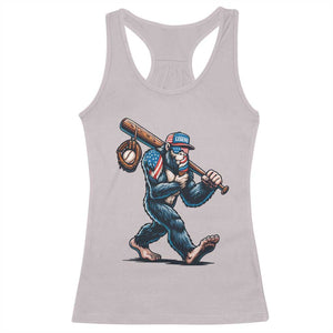 Funny Bigfoot Baseball Racerback Tank Top Sasquatch American Flag Ice Cream TS14 Ice Gray Print Your Wear