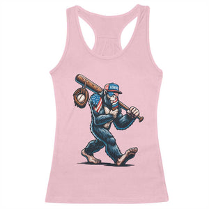 Funny Bigfoot Baseball Racerback Tank Top Sasquatch American Flag Ice Cream TS14 Light Pink Print Your Wear