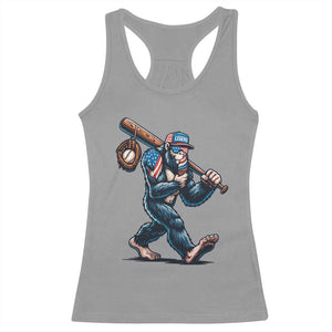 Funny Bigfoot Baseball Racerback Tank Top Sasquatch American Flag Ice Cream TS14 Sport Gray Print Your Wear