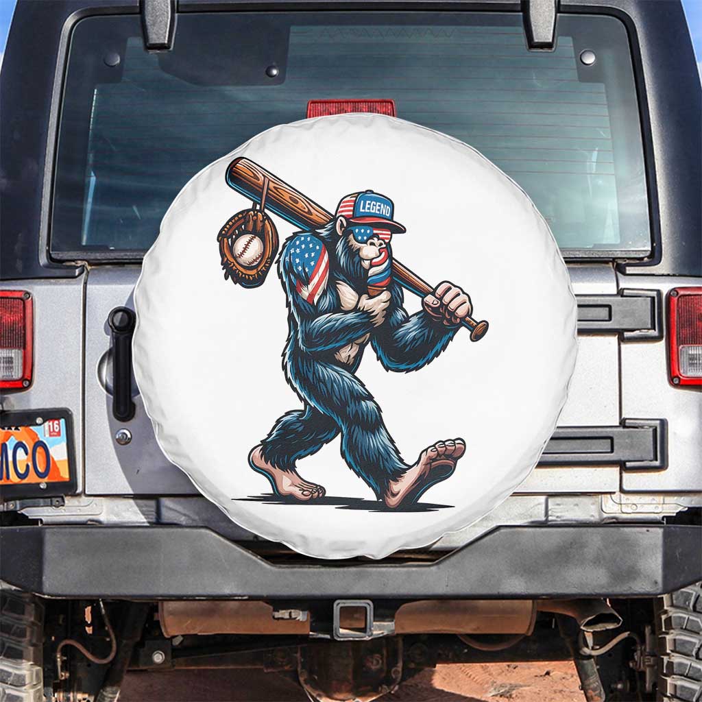 Funny Bigfoot Baseball Spare Tire Cover Sasquatch American Flag Ice Cream TS14 No hole White Print Your Wear