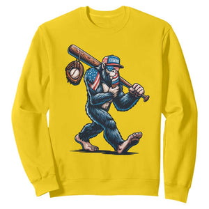 Funny Bigfoot Baseball Sweatshirt Sasquatch American Flag Ice Cream TS14 Daisy Print Your Wear