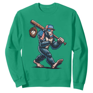 Funny Bigfoot Baseball Sweatshirt Sasquatch American Flag Ice Cream TS14 Irish Green Print Your Wear