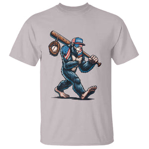 Funny Bigfoot Baseball T Shirt Sasquatch American Flag Ice Cream TS14 Ice Gray Print Your Wear