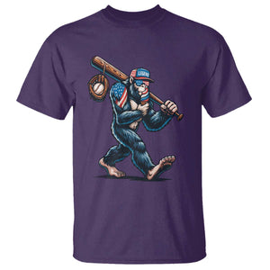 Funny Bigfoot Baseball T Shirt Sasquatch American Flag Ice Cream TS14 Purple Print Your Wear