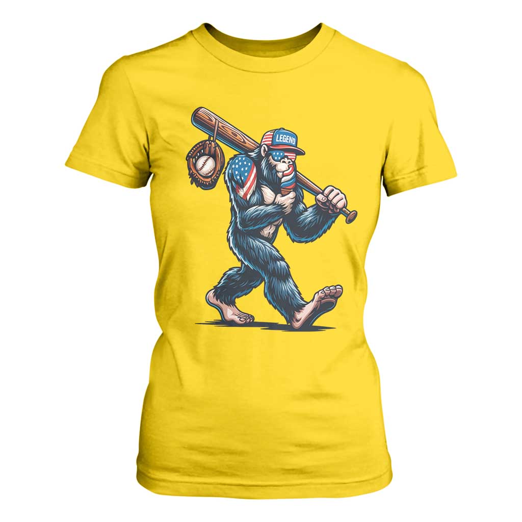 Funny Bigfoot Baseball T Shirt For Women Sasquatch American Flag Ice Cream TS14 Daisy Print Your Wear