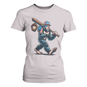 Funny Bigfoot Baseball T Shirt For Women Sasquatch American Flag Ice Cream TS14 Ice Gray Print Your Wear