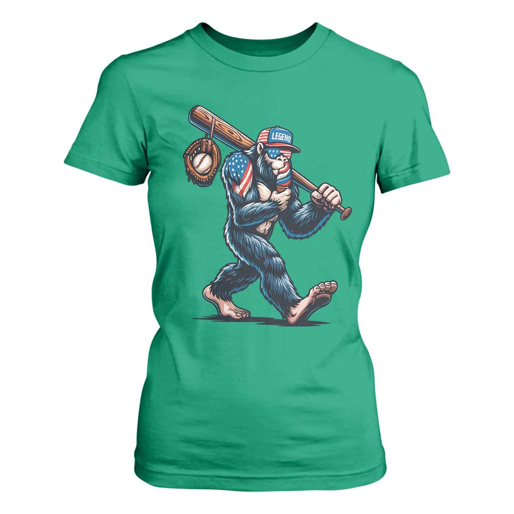 Funny Bigfoot Baseball T Shirt For Women Sasquatch American Flag Ice Cream TS14 Irish Green Print Your Wear