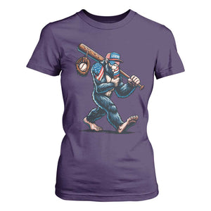 Funny Bigfoot Baseball T Shirt For Women Sasquatch American Flag Ice Cream TS14 Purple Print Your Wear