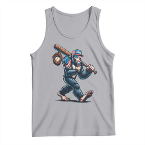 Funny Bigfoot Baseball Tank Top Sasquatch American Flag Ice Cream TS14 Athletic Heather Print Your Wear