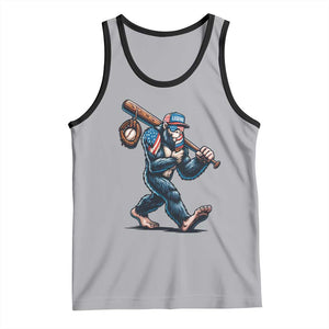 Funny Bigfoot Baseball Tank Top Sasquatch American Flag Ice Cream TS14 Athletic Heather Black Print Your Wear