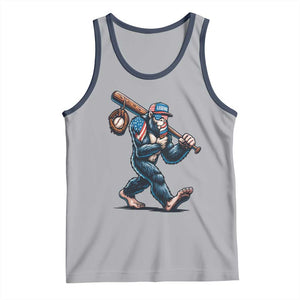 Funny Bigfoot Baseball Tank Top Sasquatch American Flag Ice Cream TS14 Athletic Heather Navy Print Your Wear