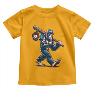 Funny Bigfoot Baseball Toddler T Shirt Sasquatch American Flag Ice Cream TS14 Gold Print Your Wear
