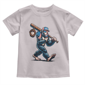 Funny Bigfoot Baseball Toddler T Shirt Sasquatch American Flag Ice Cream TS14 Ice Gray Print Your Wear