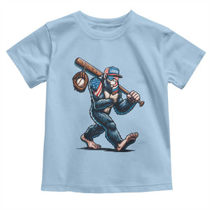 Funny Bigfoot Baseball Toddler T Shirt Sasquatch American Flag Ice Cream TS14 Light Blue Print Your Wear