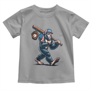 Funny Bigfoot Baseball Toddler T Shirt Sasquatch American Flag Ice Cream TS14 Sport Gray Print Your Wear