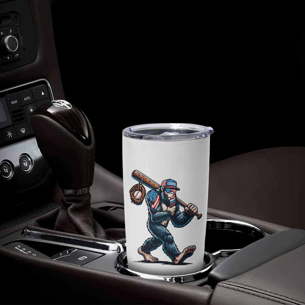 Funny Bigfoot Baseball Tumbler Cup Sasquatch American Flag Ice Cream TS14 Print Your Wear