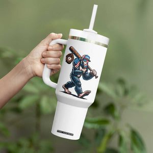 Funny Bigfoot Baseball Tumbler With Handle Sasquatch American Flag Ice Cream TS14 Print Your Wear
