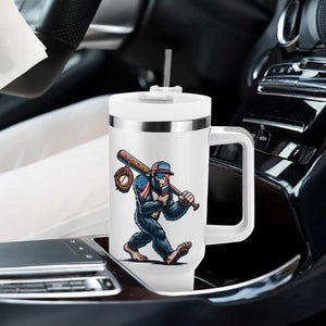 Funny Bigfoot Baseball Tumbler With Handle Sasquatch American Flag Ice Cream TS14 Print Your Wear