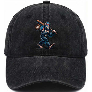 Funny Bigfoot Baseball Washed Cotton Baseball Cap Sasquatch American Flag Ice Cream TS14 Washed Cap Universal Fit Black Print Your Wear