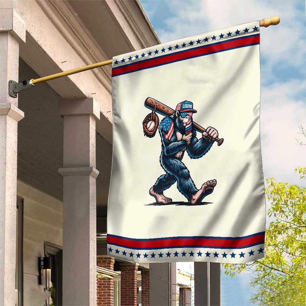 Funny Bigfoot Baseball Garden Flag Sasquatch American Flag Ice Cream TS14 Modern Beige Red Print Your Wear