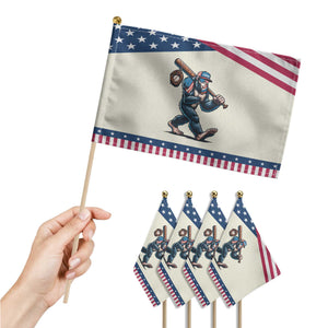 Funny Bigfoot Baseball 4th of July Patriotic Handheld Flag Sasquatch American Flag Ice Cream TS14 Print Your Wear