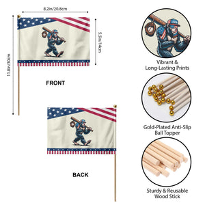 Funny Bigfoot Baseball 4th of July Patriotic Handheld Flag Sasquatch American Flag Ice Cream TS14 Print Your Wear