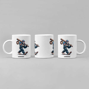 Funny Bigfoot Baseball Coffee Mug Sasquatch American Flag Ice Cream TS14 Print Your Wear