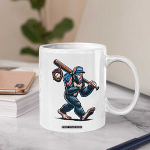 Funny Bigfoot Baseball Coffee Mug Sasquatch American Flag Ice Cream TS14 Print Your Wear