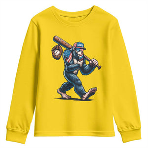 Funny Bigfoot Baseball Youth Sweatshirt Sasquatch American Flag Ice Cream TS14 Daisy Print Your Wear