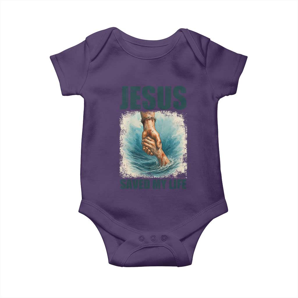 Jesus Saved My Life Baby Onesie Christian Bible Verse TS14 Purple Print Your Wear