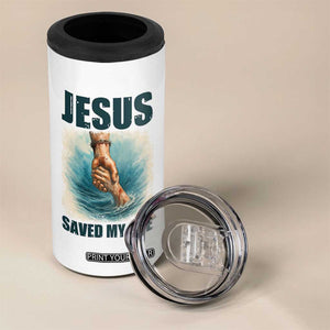 Jesus Saved My Life 4 in 1 Can Cooler Tumbler Christian Bible Verse TS14 Print Your Wear