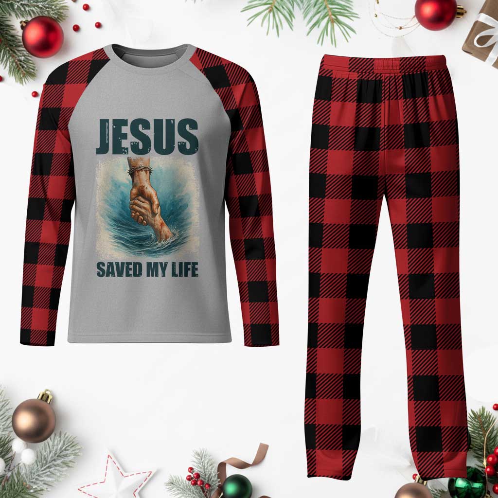 Jesus Saved My Life Plaid Pajama Set Christian Bible Verse TS14 Buffalo Plaid Print Your Wear