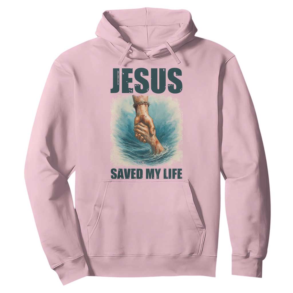 Jesus Saved My Life Hoodie Christian Bible Verse TS14 Light Pink Print Your Wear