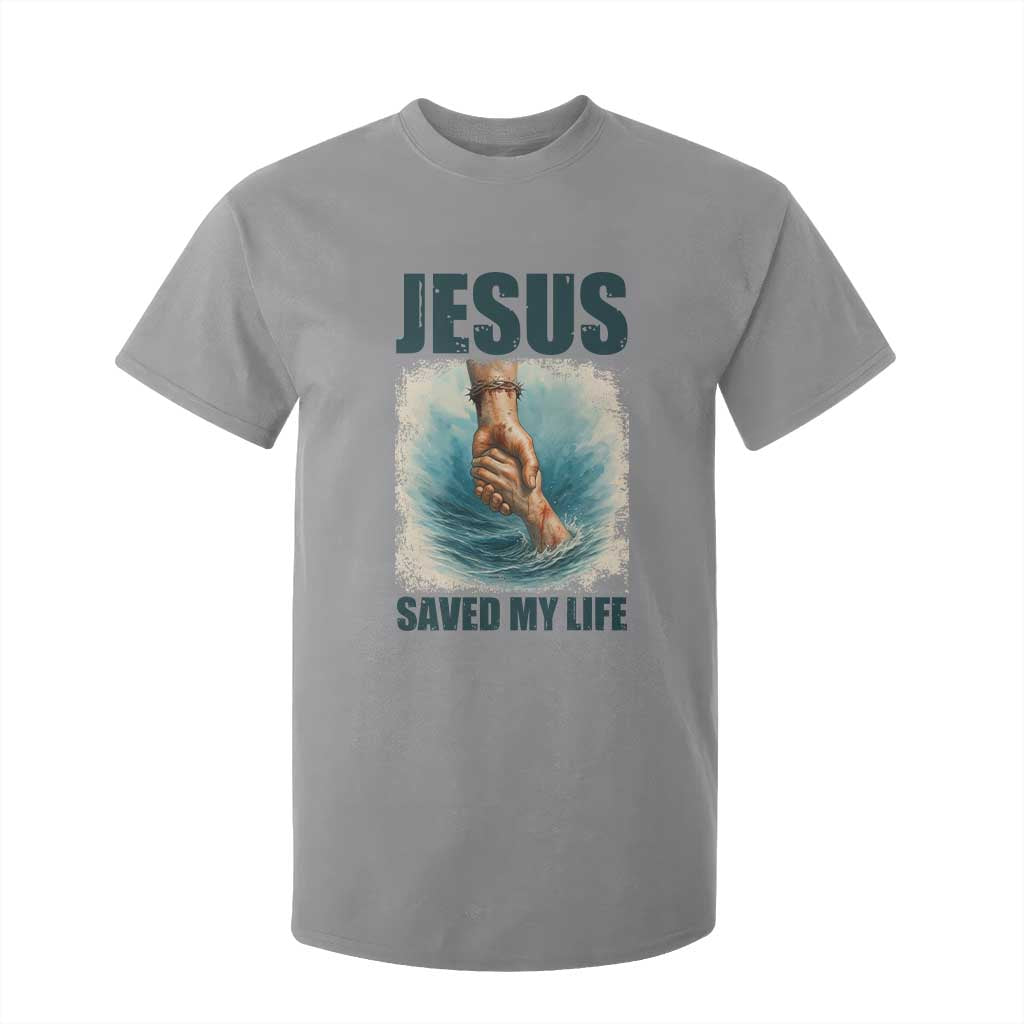 Jesus Saved My Life T Shirt For Kid Christian Bible Verse TS14 Sport Gray Print Your Wear
