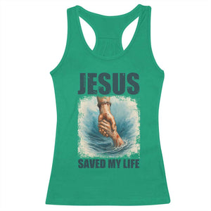 Jesus Saved My Life Racerback Tank Top Christian Bible Verse TS14 Irish Green Print Your Wear