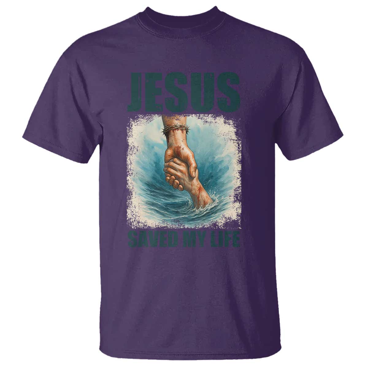 Jesus Saved My Life T Shirt Christian Bible Verse TS14 Purple Print Your Wear