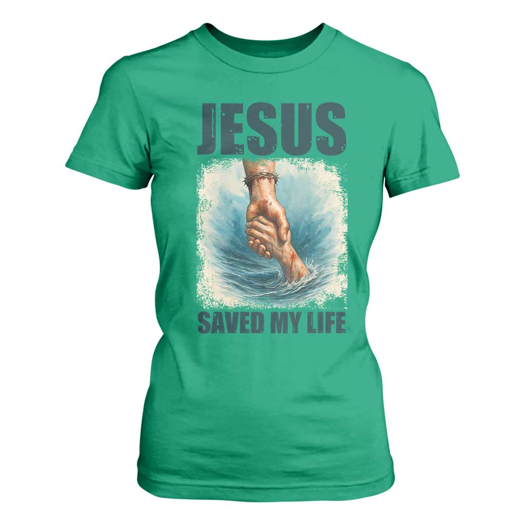 Jesus Saved My Life T Shirt For Women Christian Bible Verse TS14 Irish Green Print Your Wear