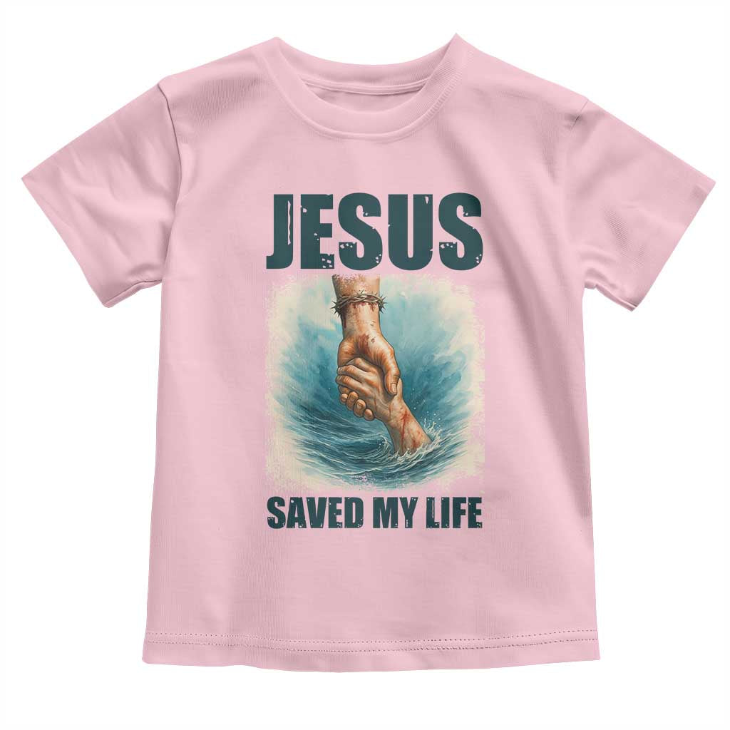 Jesus Saved My Life Toddler T Shirt Christian Bible Verse TS14 Light Pink Print Your Wear