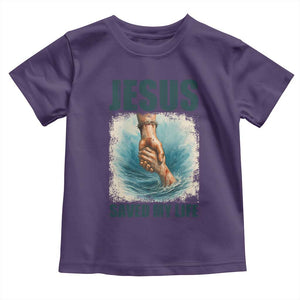 Jesus Saved My Life Toddler T Shirt Christian Bible Verse TS14 Purple Print Your Wear