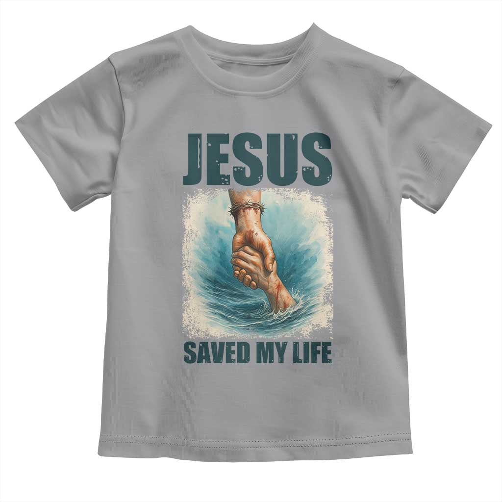Jesus Saved My Life Toddler T Shirt Christian Bible Verse TS14 Sport Gray Print Your Wear