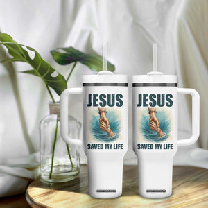 Jesus Saved My Life Tumbler With Handle Christian Bible Verse TS14 Print Your Wear