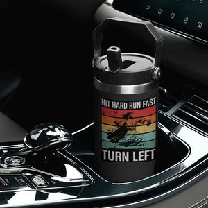 Hit Hard Run Fast Turn Left Flip Straw Tumbler Funny Jesus Baseball Player TS14 Print Your Wear
