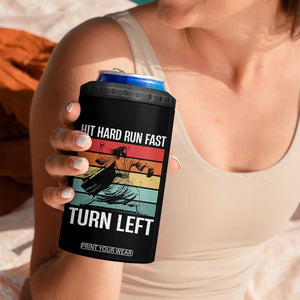 Hit Hard Run Fast Turn Left 4 in 1 Can Cooler Tumbler Funny Jesus Baseball Player TS14 Print Your Wear