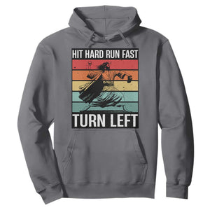 Hit Hard Run Fast Turn Left Hoodie Funny Jesus Baseball Player TS14 Charcoal Print Your Wear
