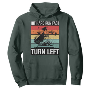 Hit Hard Run Fast Turn Left Hoodie Funny Jesus Baseball Player TS14 Dark Forest Green Print Your Wear