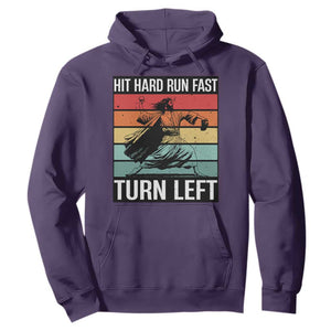 Hit Hard Run Fast Turn Left Hoodie Funny Jesus Baseball Player TS14 Purple Print Your Wear