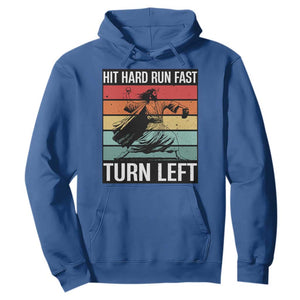 Hit Hard Run Fast Turn Left Hoodie Funny Jesus Baseball Player TS14 Royal Blue Print Your Wear