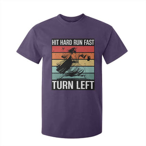 Hit Hard Run Fast Turn Left T Shirt For Kid Funny Jesus Baseball Player TS14 Purple Print Your Wear