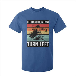 Hit Hard Run Fast Turn Left T Shirt For Kid Funny Jesus Baseball Player TS14 Royal Blue Print Your Wear